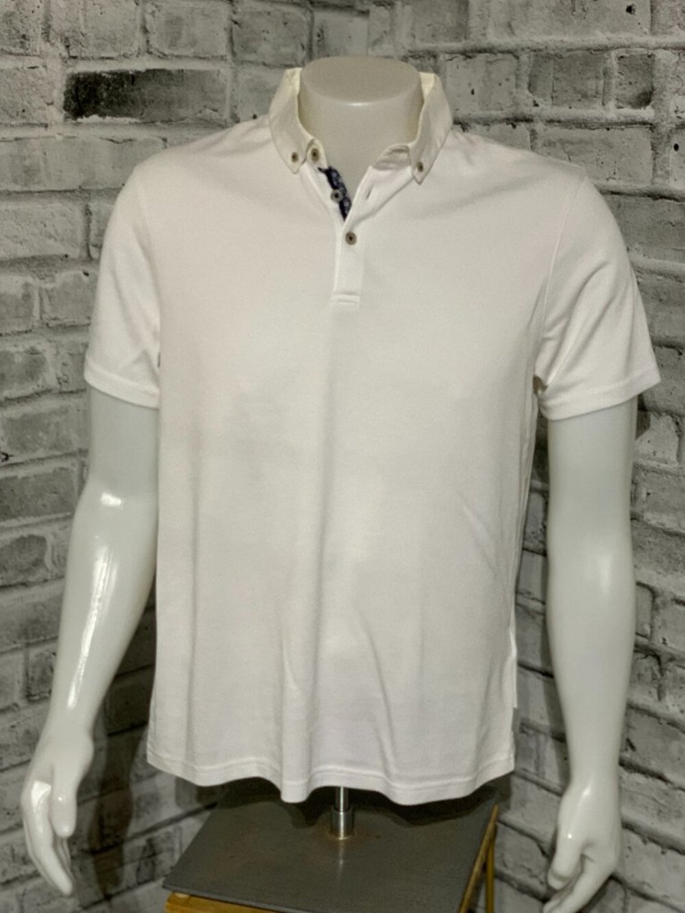 Ted Baker London Polo Shirt Men 5 White Short Sleeve Golf Preppy Business Casual